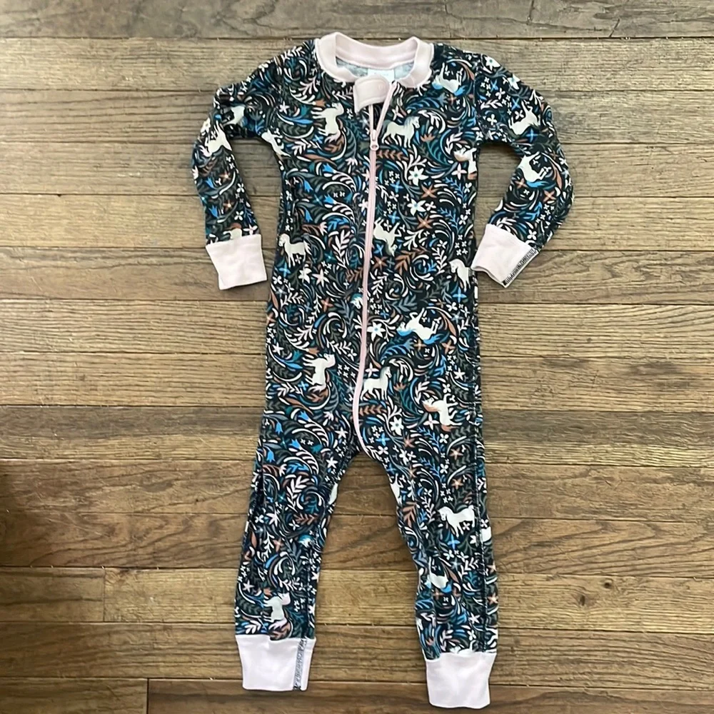 Hanna Andersson Unicorn floral pajamas